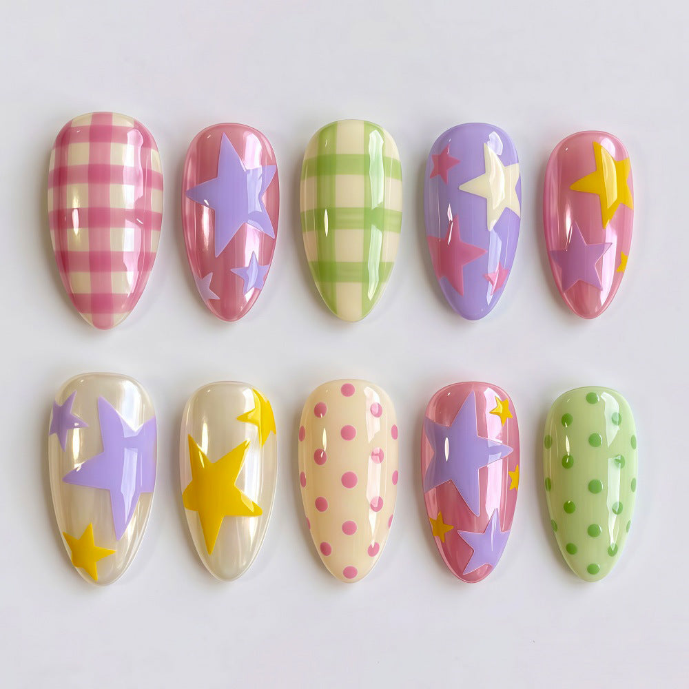 Artificial nails with colorful pattern Stornfield