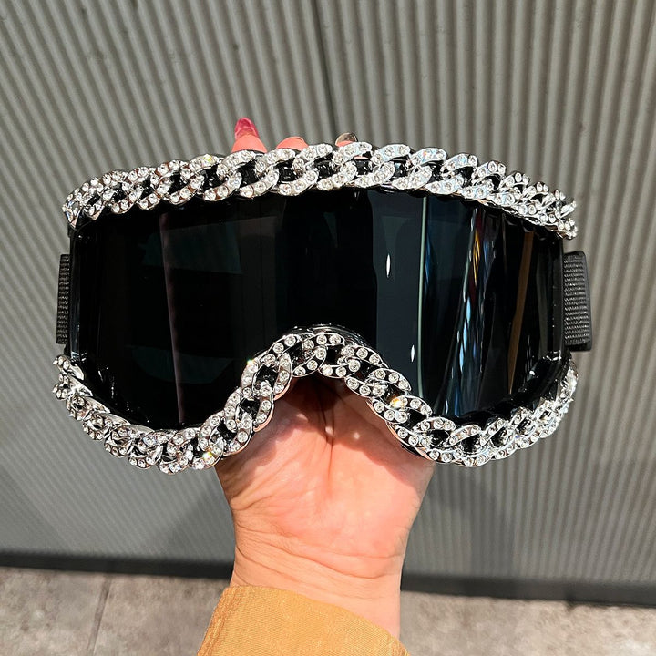 Women's fashionable ski goggles with rhinestone decorated frame Stornfield