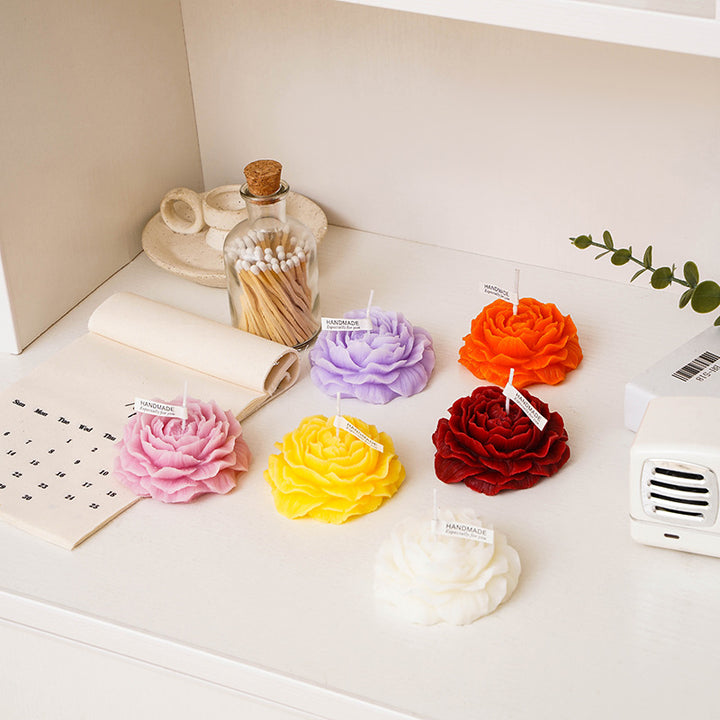 Handcrafted Floral Rose Soap Bar with Sculpted Petal Design