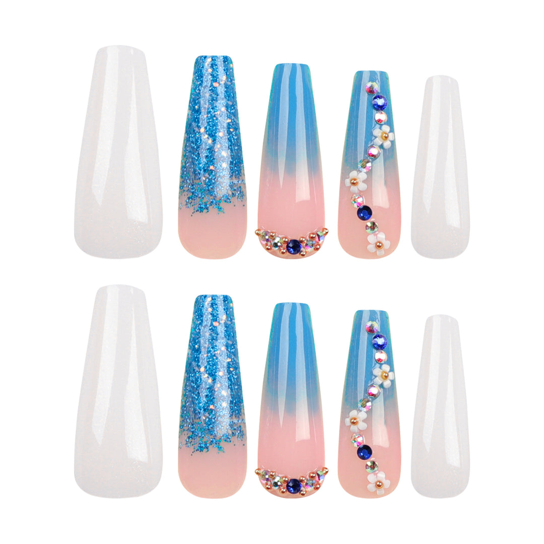 Artful nail extensions with floral ombre design Stornfield