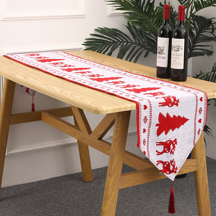 Christmas table runner with reindeer motif Stornfield