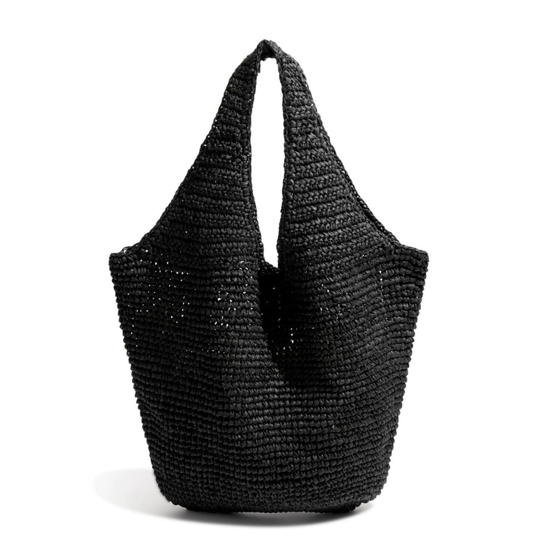 Handmade straw bag with practical interior Stornfield