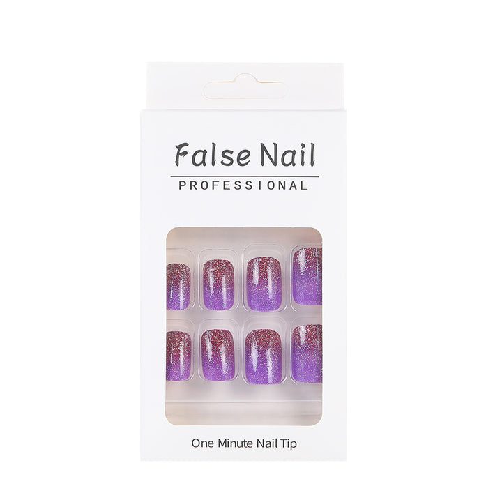 Glittering artificial nails with gradient Stornfield