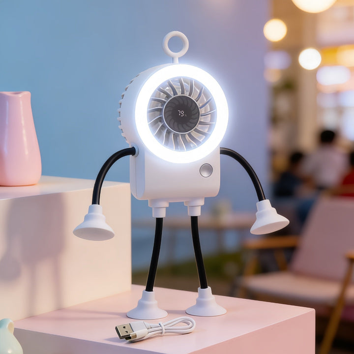 Women Multifunctional Table Fan with Integrated LED Lighting Stornfield