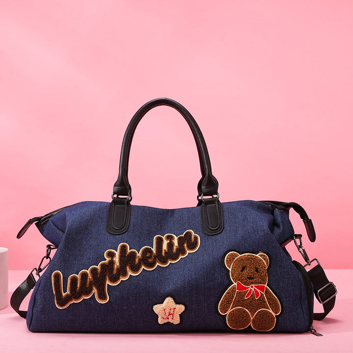 Cute Embroidered Denim Duffle Bag Stornfield