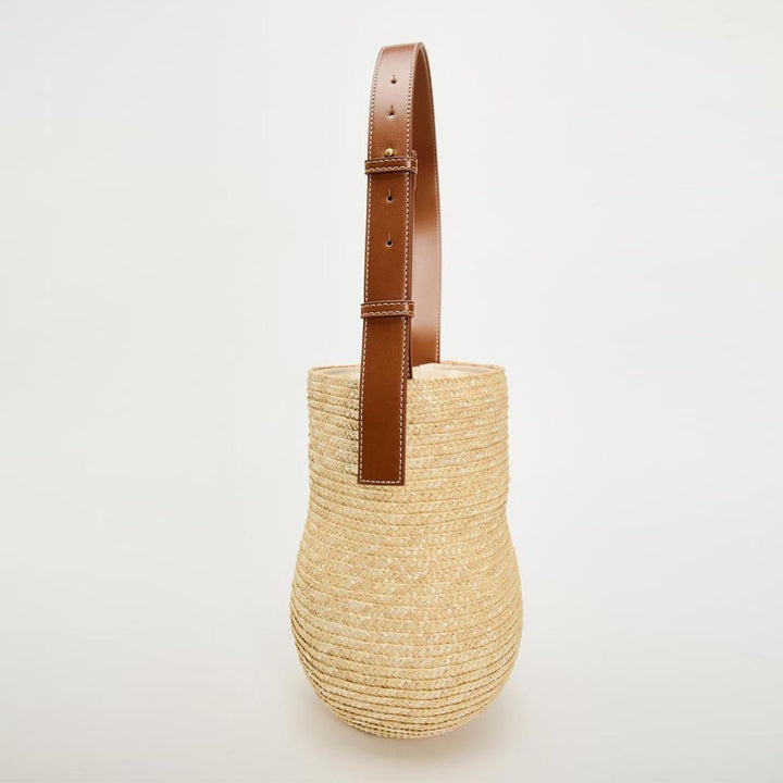 Handmade basket bag with elegant leather strap Stornfield