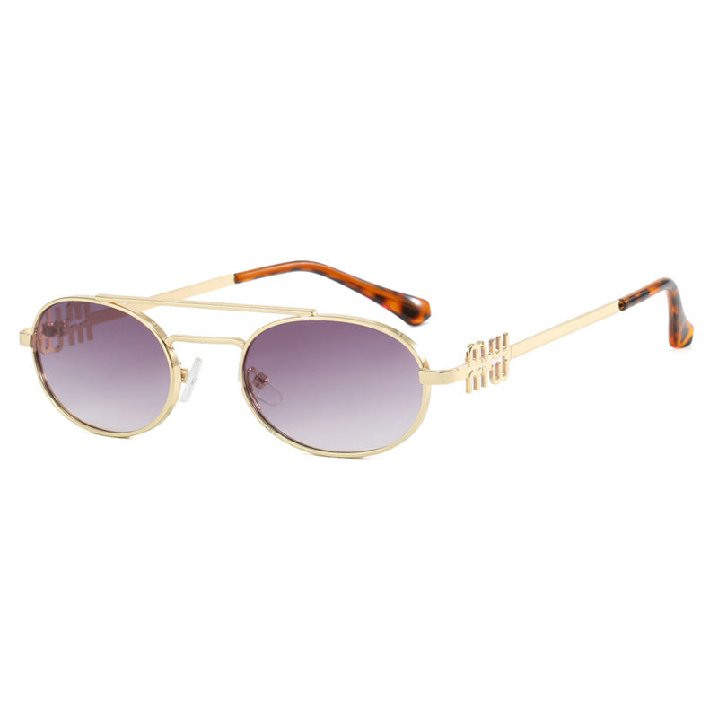 Women's elegant oval sunglasses with luxurious metal frame Stornfield