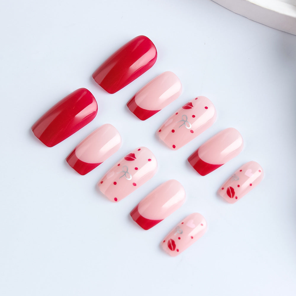 Decorative Love-Themed Press-On Nails Stornfield