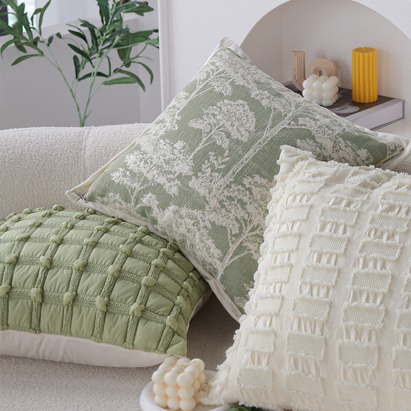 Decorative pillow with plant design