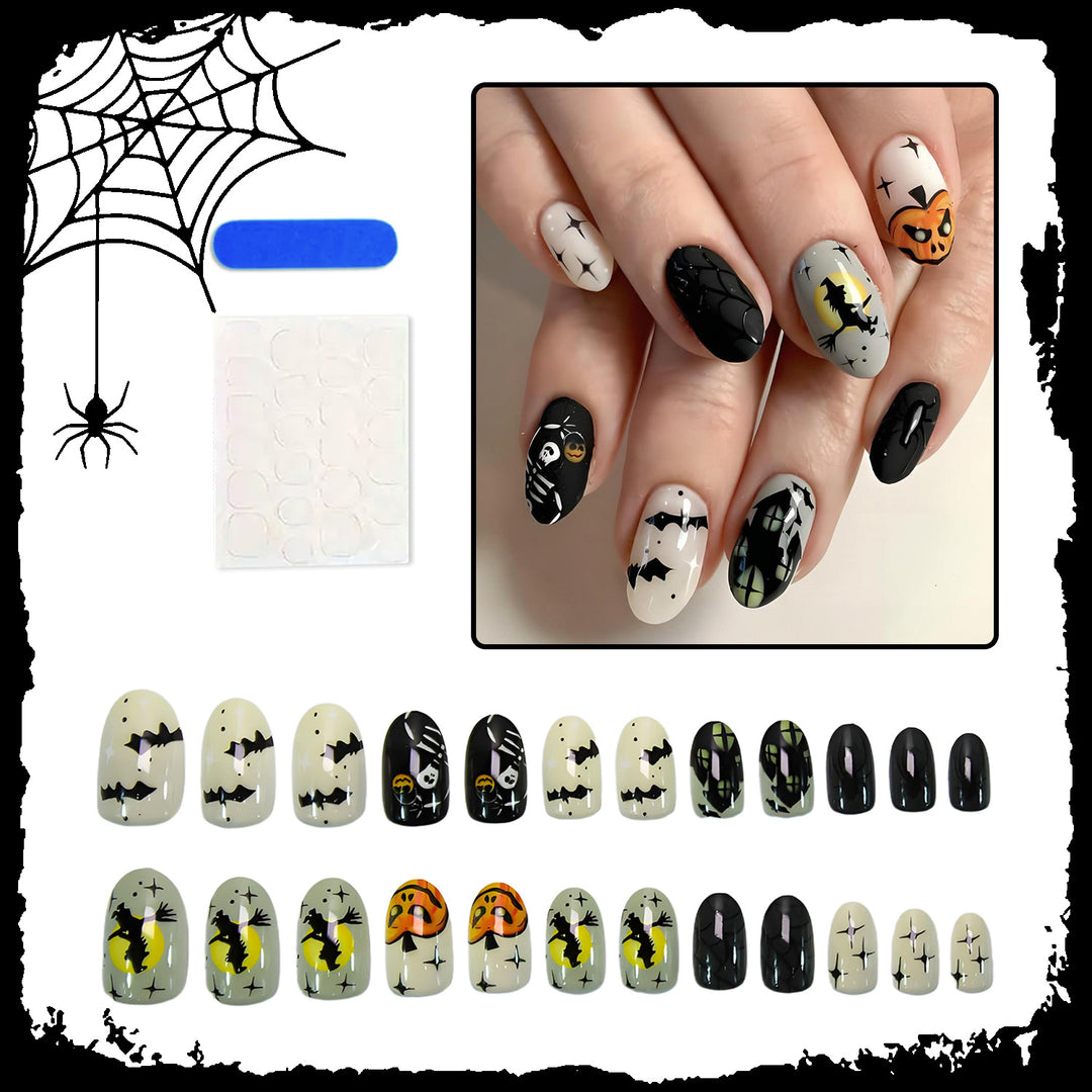 Halloween Artificial Nail Set with Creative Spooky Designs and Halloween Decorations Stornfield