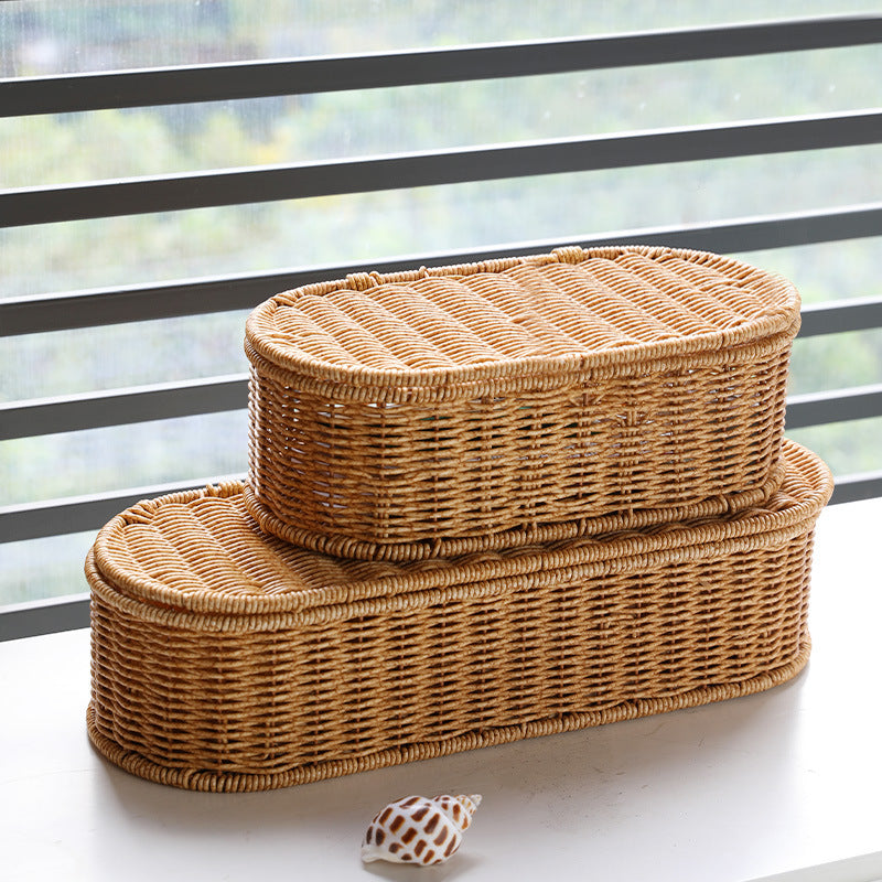 Unisex Oval Storage Basket with Handwoven Structure Stornfield