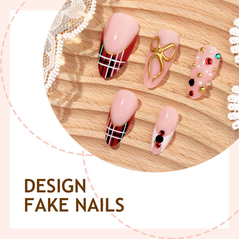 Artificial nail set with glamorous designs and stylish accents Stornfield