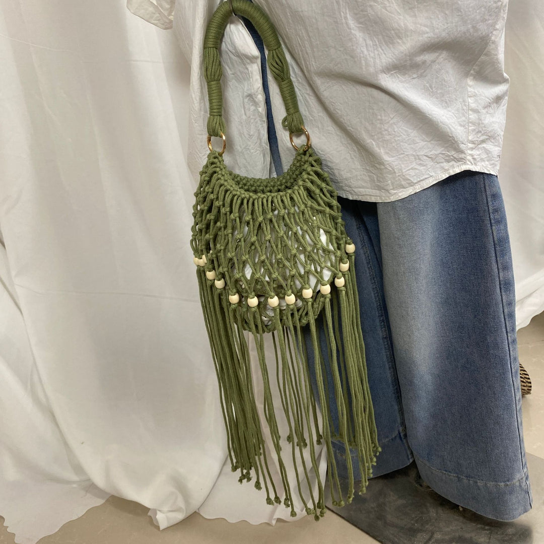 Artisanal macramé shoulder bag Stornfield