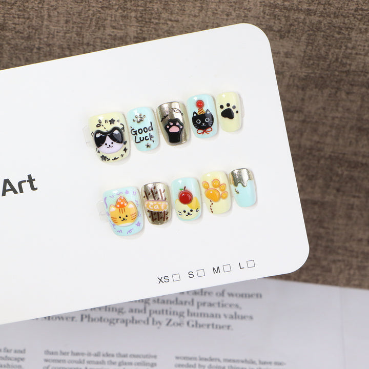 Whimsical Thematic Press-On Nail Art Set Stornfield