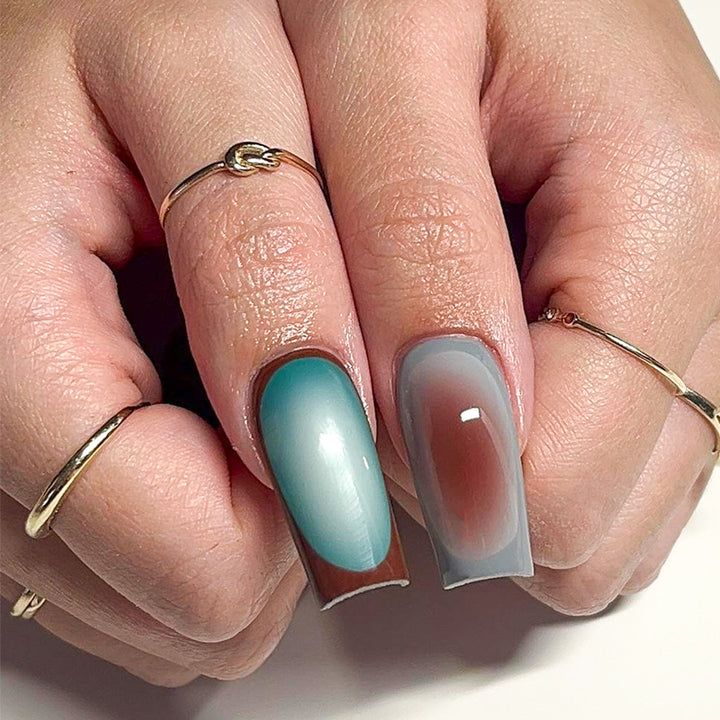 Acrylic nail set with stylish gradient color effects Stornfield