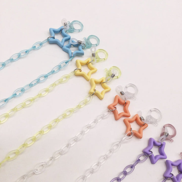 Fashionable glasses holder chain with star pendants Stornfield
