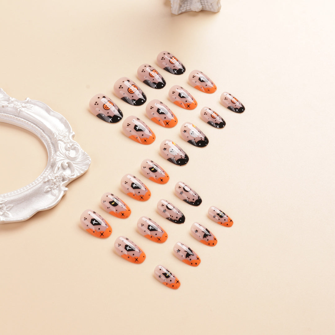 Halloween-Themed Press-On Nail Art Set Stornfield