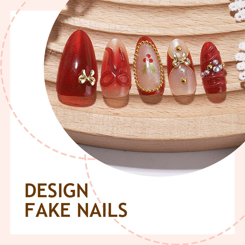 Nail art set with glamorous bows and sparkling details Stornfield