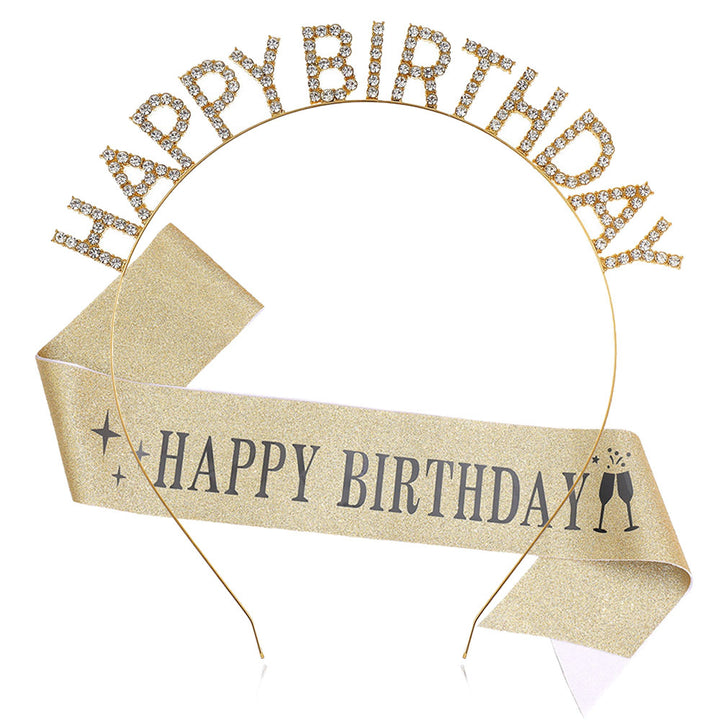 Ladies Glitter Headband with "Happy Birthday" Inscription Stornfield