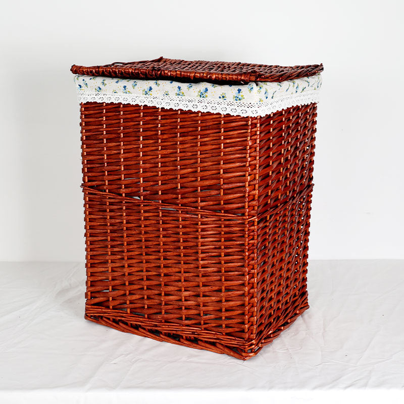 Women's laundry basket with decorative fabric cover and practical lid Stornfield