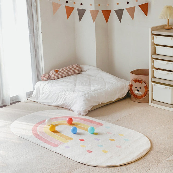 Children's Playful Rainbow-themed Area Rug