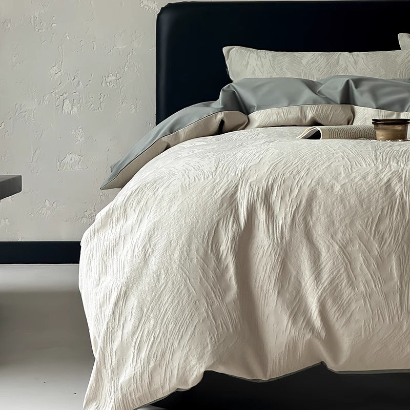 Luxurious Textured Satin Bedding Set Stornfield