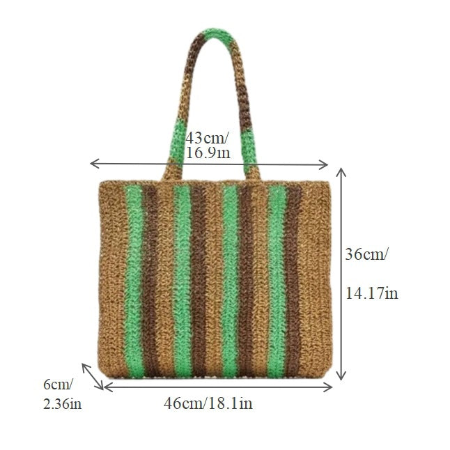 Handwoven shopping bag with modern stripes Stornfield