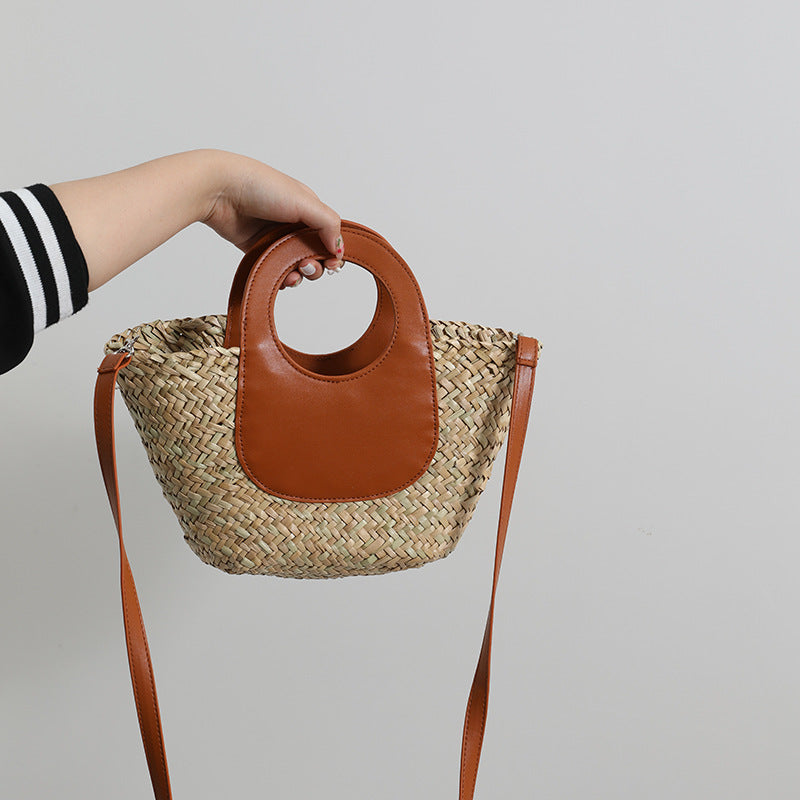 Fashionable handbag with combined leather handle Stornfield