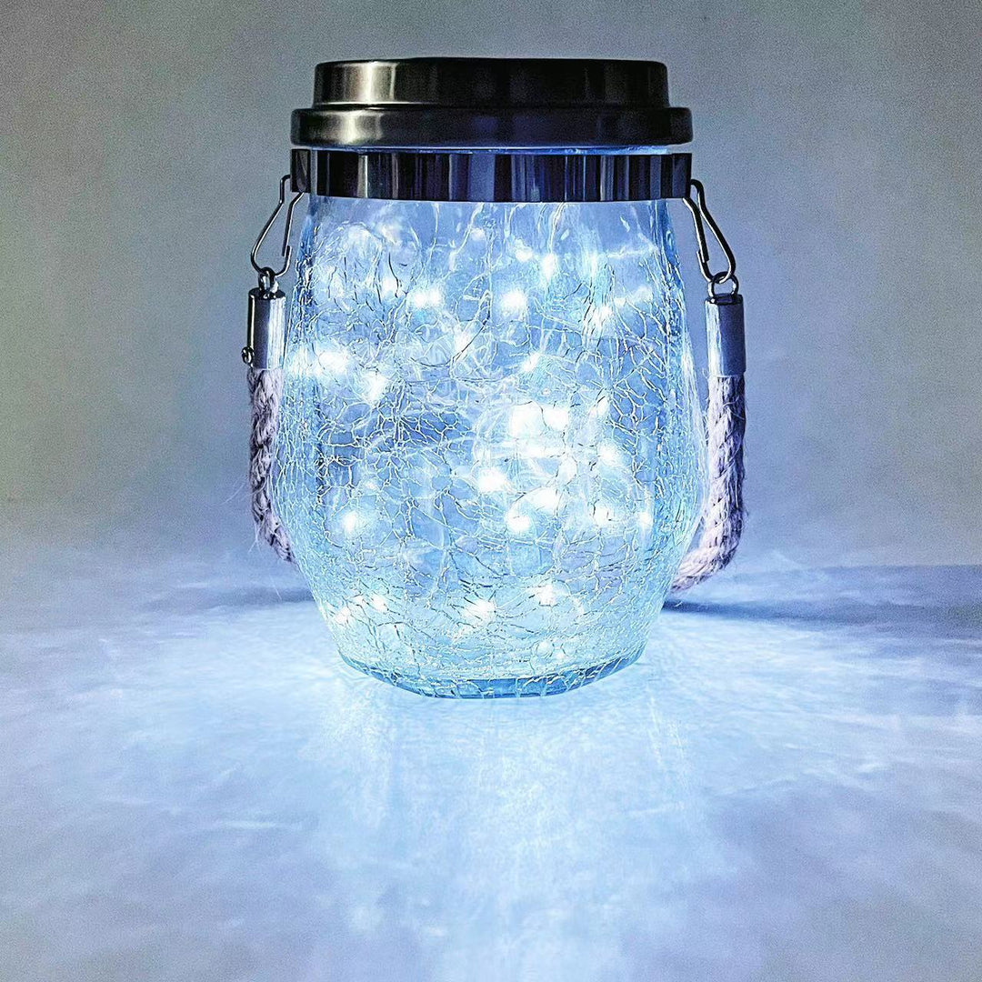 Contemporary Creative Crackle Glass Bottle Star Decor LED Solar String Light For Outdoor Patio | Stornfield