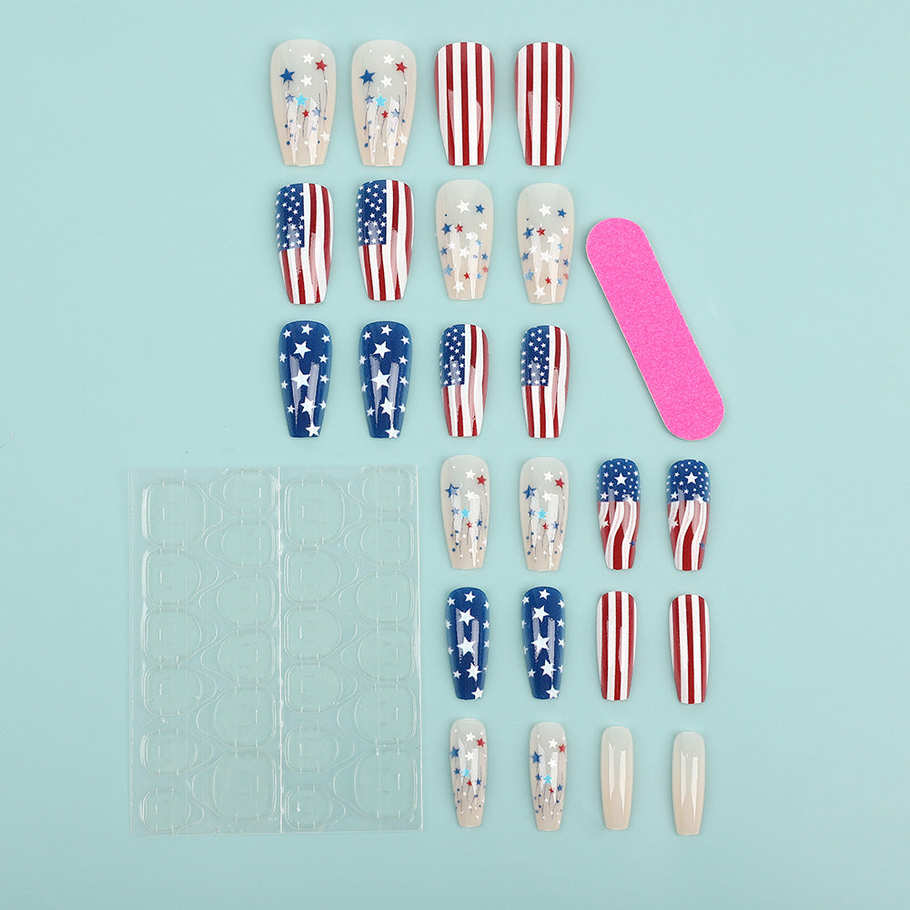 Patriotic design artificial nails Stornfield