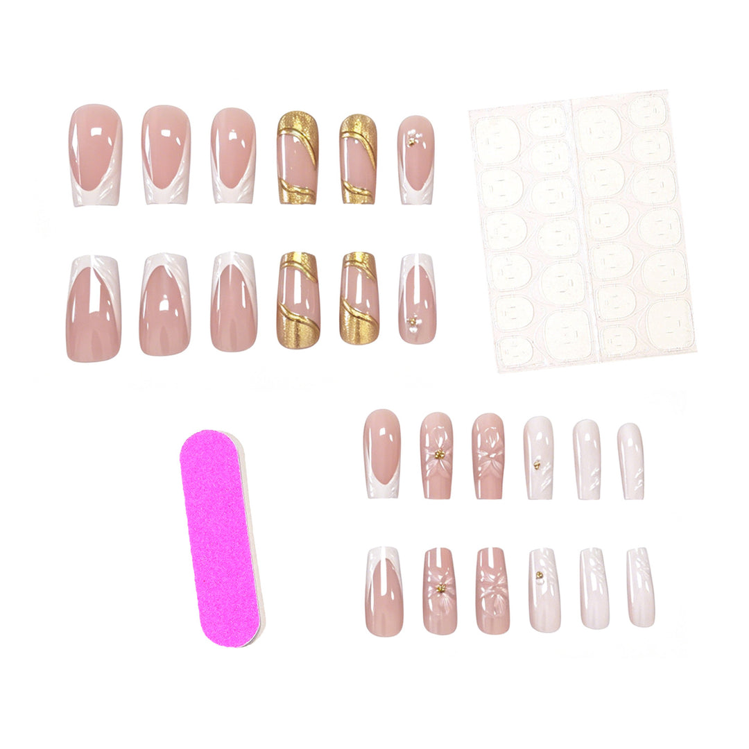 Elegant 3D Floral Acrylic Nail Art Extensions Stornfield