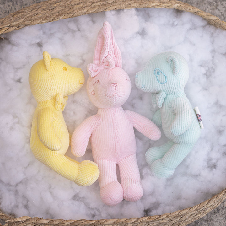 Corduroy Seahorse Plush Comforter and Soft Sensory Rattle Toy