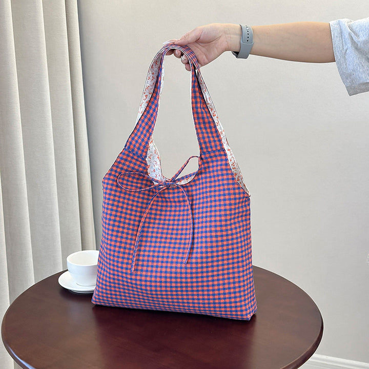 Stylish Checkered Shopping Tote Bag Stornfield