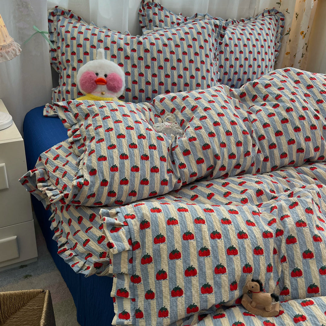 Floral Ruffled Bedding Set