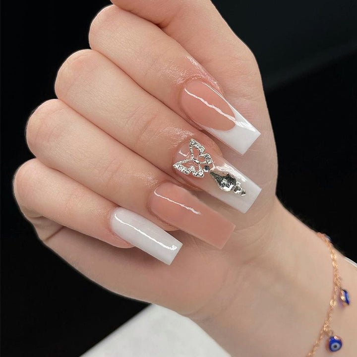 Elegant artificial nails with butterfly accents Stornfield