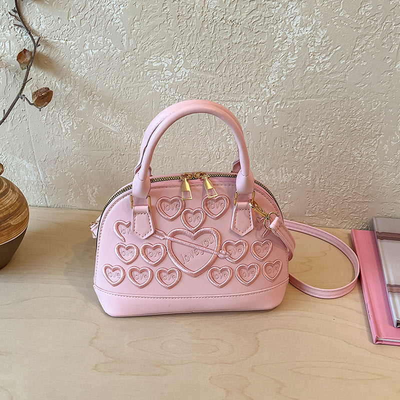 Heart-Embellished Mini Handbag