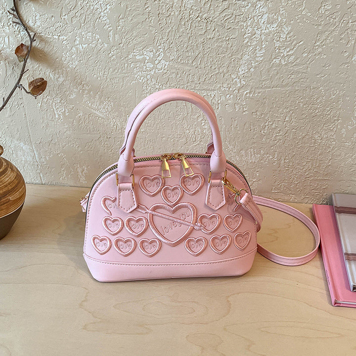 Heart-Embellished Mini Handbag