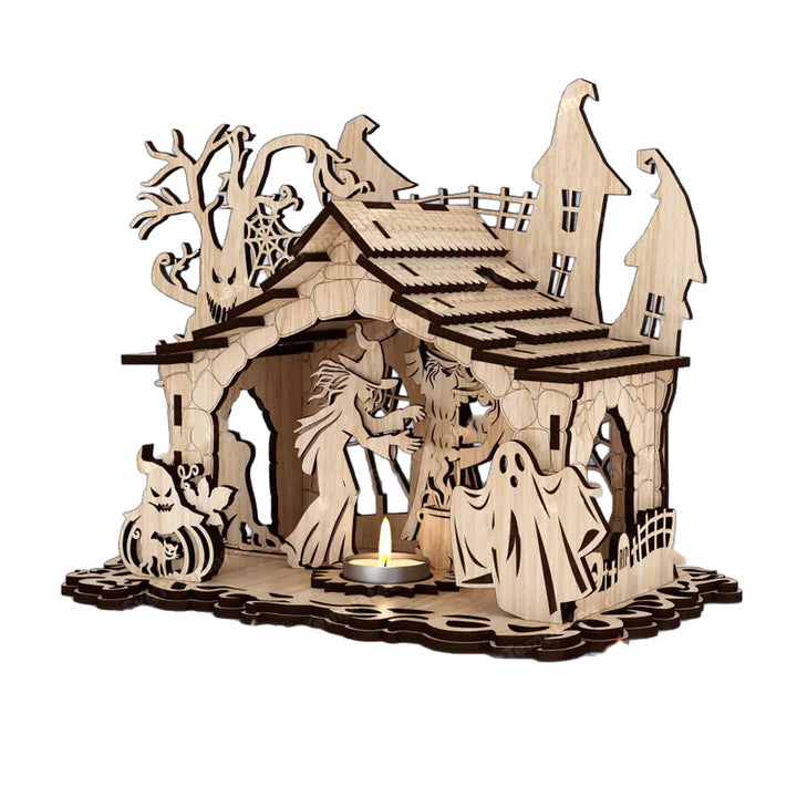 3D Halloween-Themed Wooden Decor