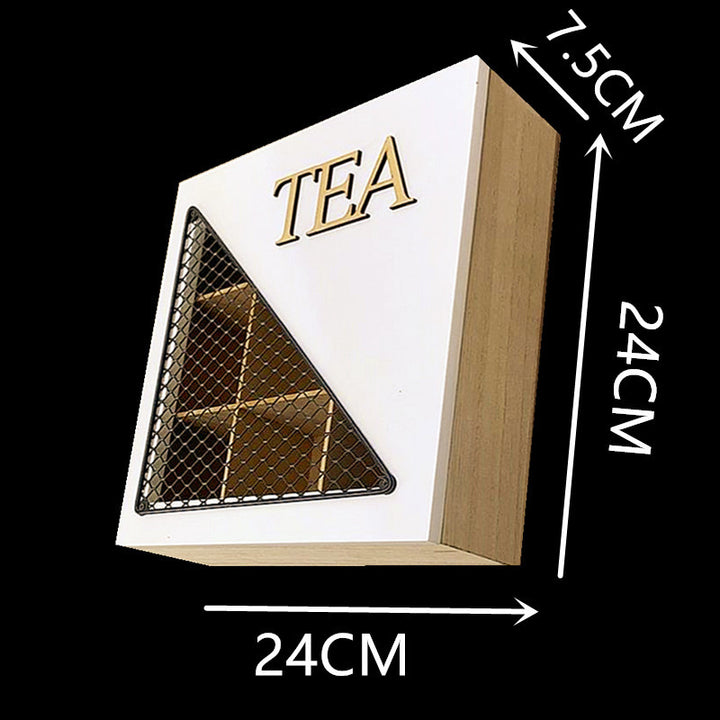 Decorative Tea Storage Box with Mesh Lid