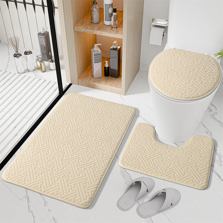 Textured Bathroom Mat Set