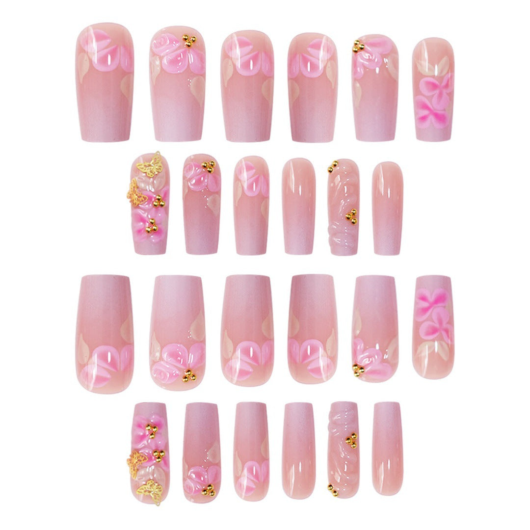 3D Floral Design Press-On Nail Set Stornfield