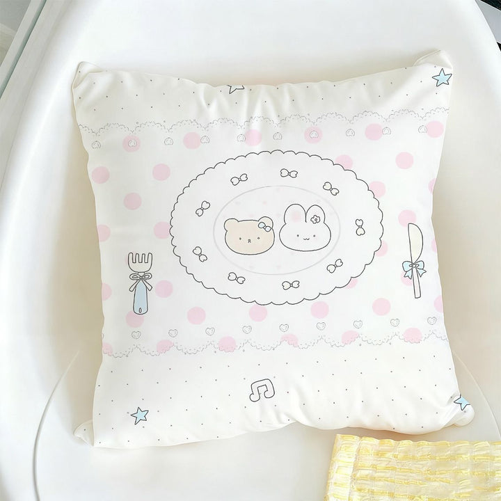 Cute Cartoon-Themed Square Pillow