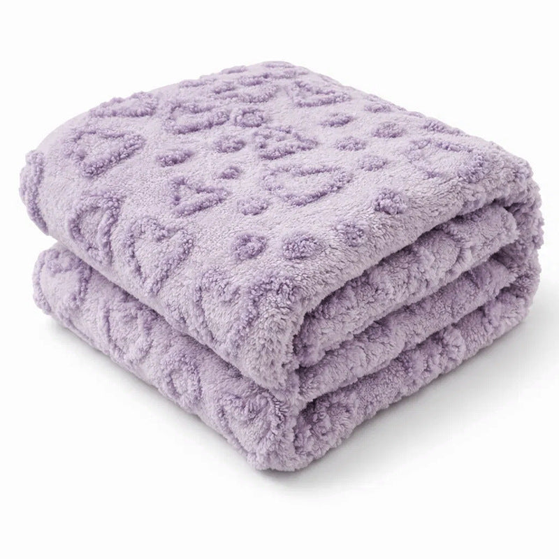 Women's Cozy Fleece Blanket with Heart Design Stornfield