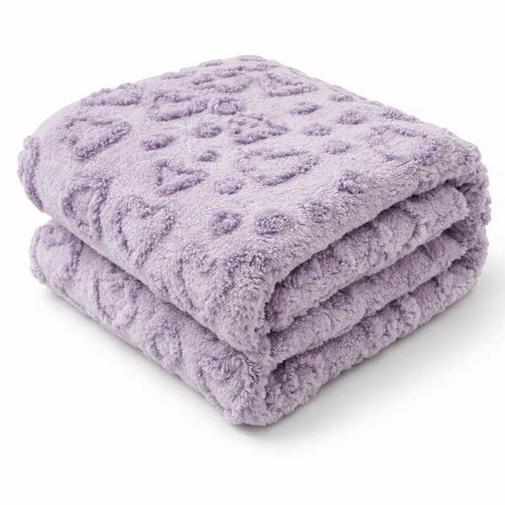 Women's Cozy Fleece Blanket with Heart Design Stornfield
