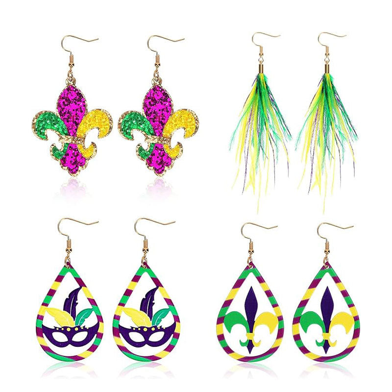 Festive Mardi Gras Mask Earrings Stornfield