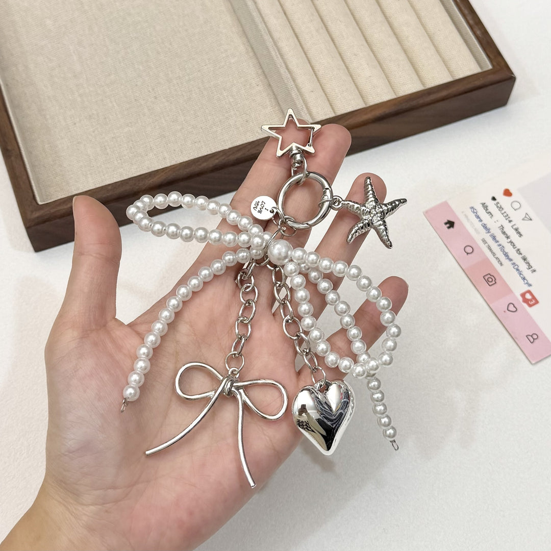 Pearl and Bow Charm Keychain Stornfield