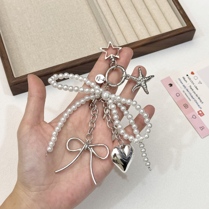 Pearl and Bow Charm Keychain Stornfield