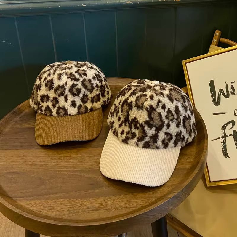 Women's Leopard Print Fleece Baseball Cap Stornfield
