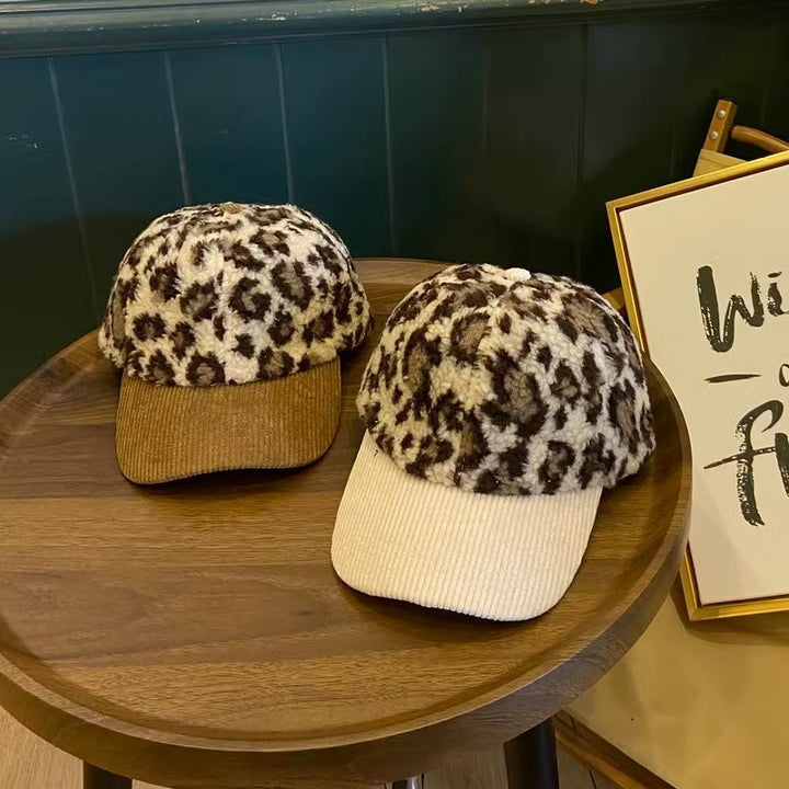 Women's Leopard Print Fleece Baseball Cap Stornfield