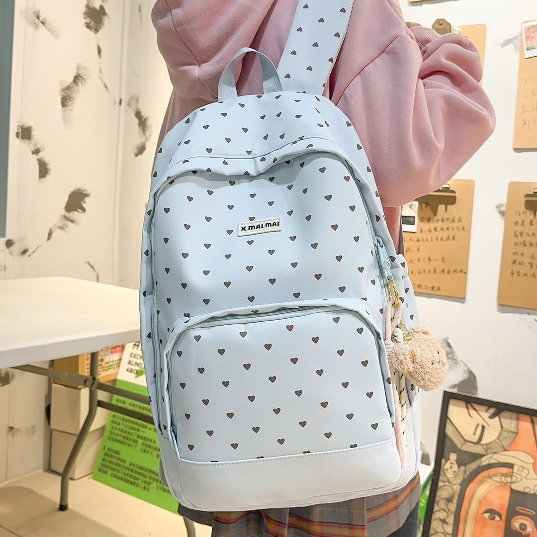 Heart-Patterned Casual Backpack Stornfield